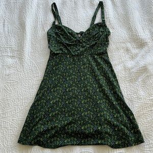 Green Floral Print Dress | Urban Outfitters